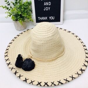 DPC straw vacation hat vintage tan black